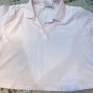 Pink adidas polo shirt